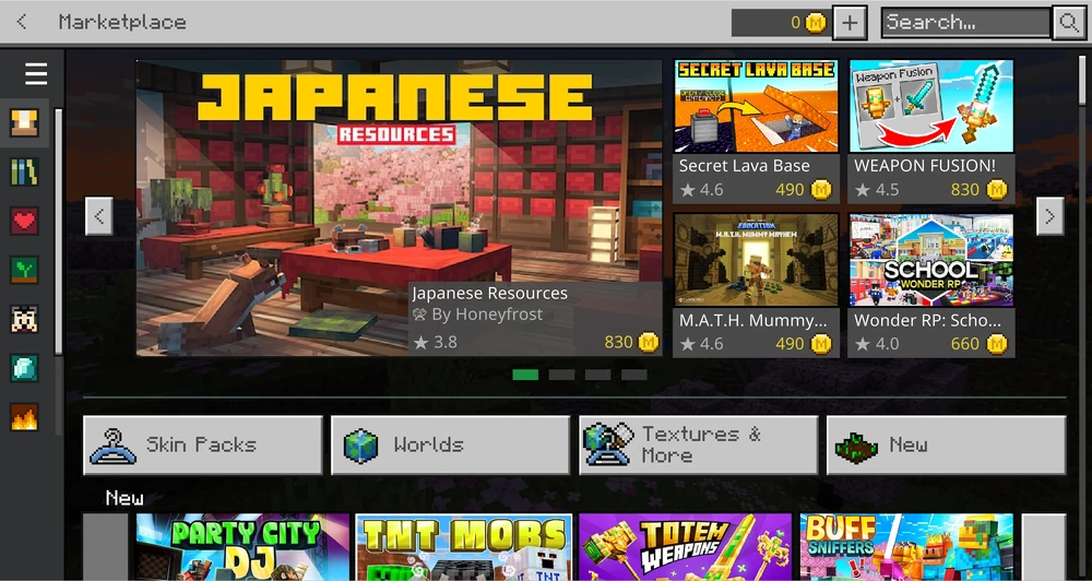 Minecraft Marketplace Home Page