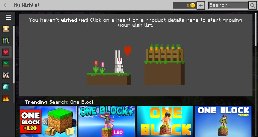 Minecraft Marketplace Wishlist Page